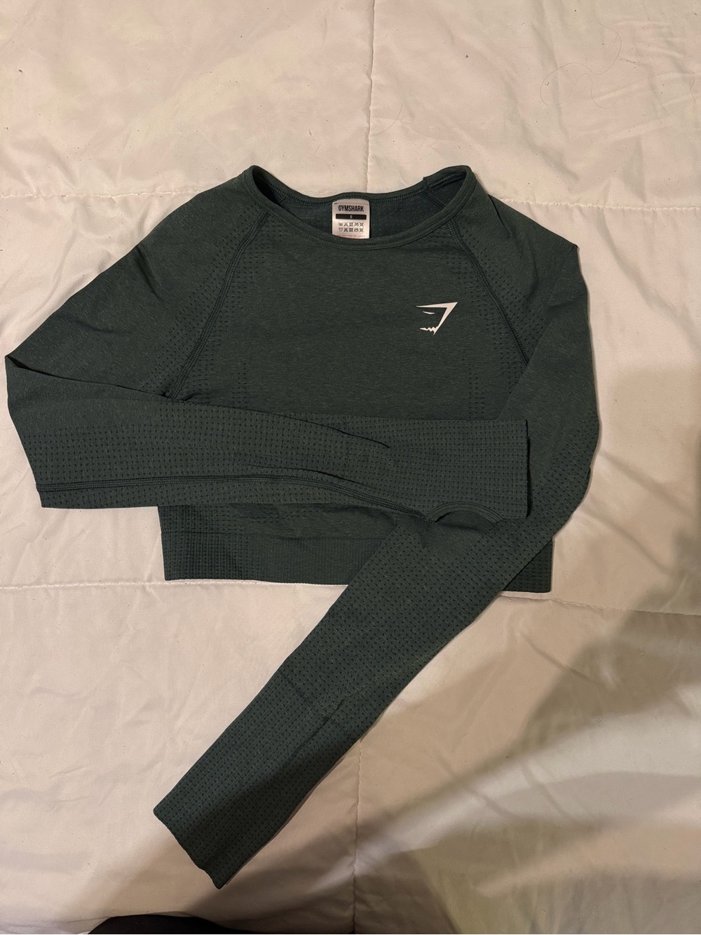 Gymshark Dark Green Long Sleeve Crop Top